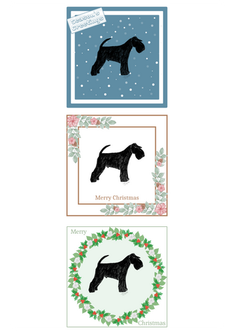 Black Schnauzer Christmas Card Choice of 3 Card Designs Single or Multi Pack