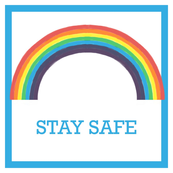 Rainbow Stay Safe Card by Curiosity Crafts PERSONALISATION AVAILABLE