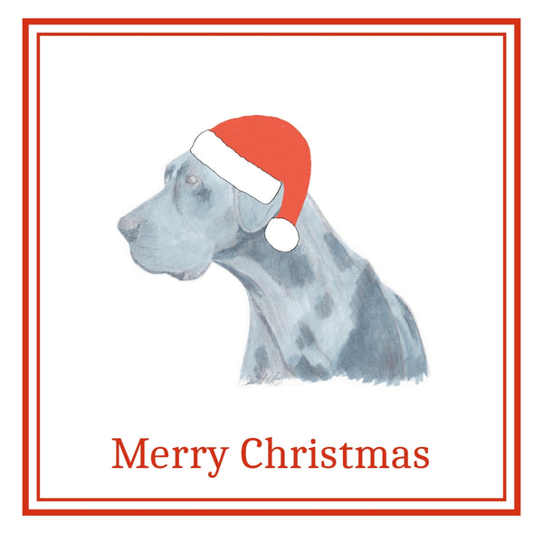 Blue Great Dane Christmas Cards Pack of 6