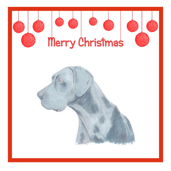 Blue Great Dane Christmas Cards Pack of 6