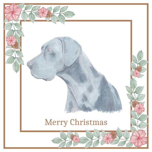 Blue Great Dane Christmas Card Choice of 3 Card Designs Single or Multi Pack