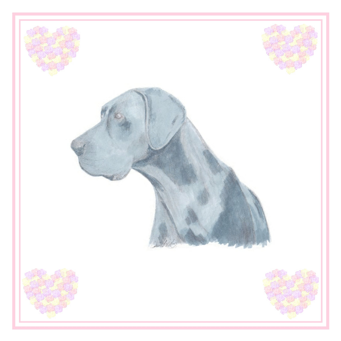 Blue Great Dane Greeting Card Choice of 6 Designs BIRTHDAY, THINKING OF YOU, BLANK