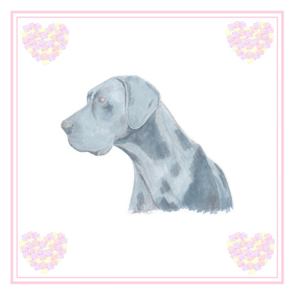 Blue Great Dane Greeting Card Choice of 6 Designs BIRTHDAY, THINKING OF YOU, BLANK