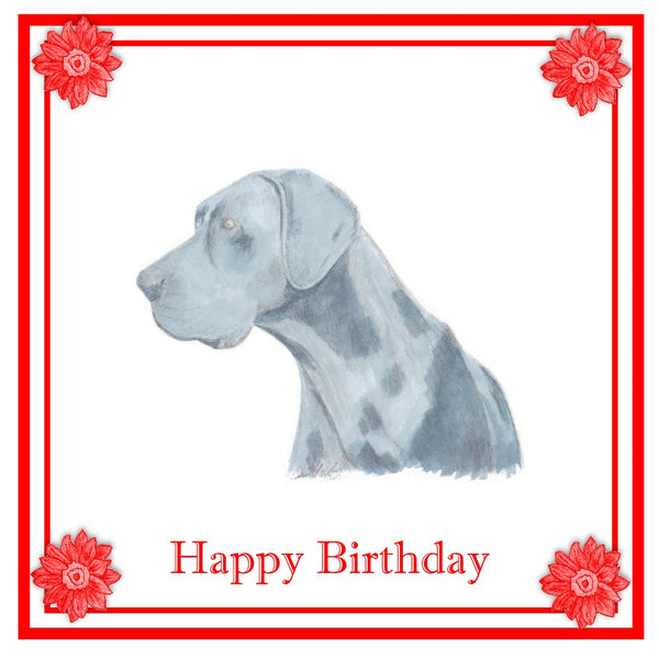 Blue Great Dane Greeting Card Choice of 6 Designs BIRTHDAY, THINKING OF YOU, BLANK