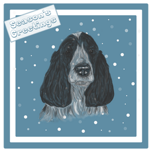 Blue Roan Cocker Spaniel Christmas Card Choice of 3 Card Designs Single or Multi Pack