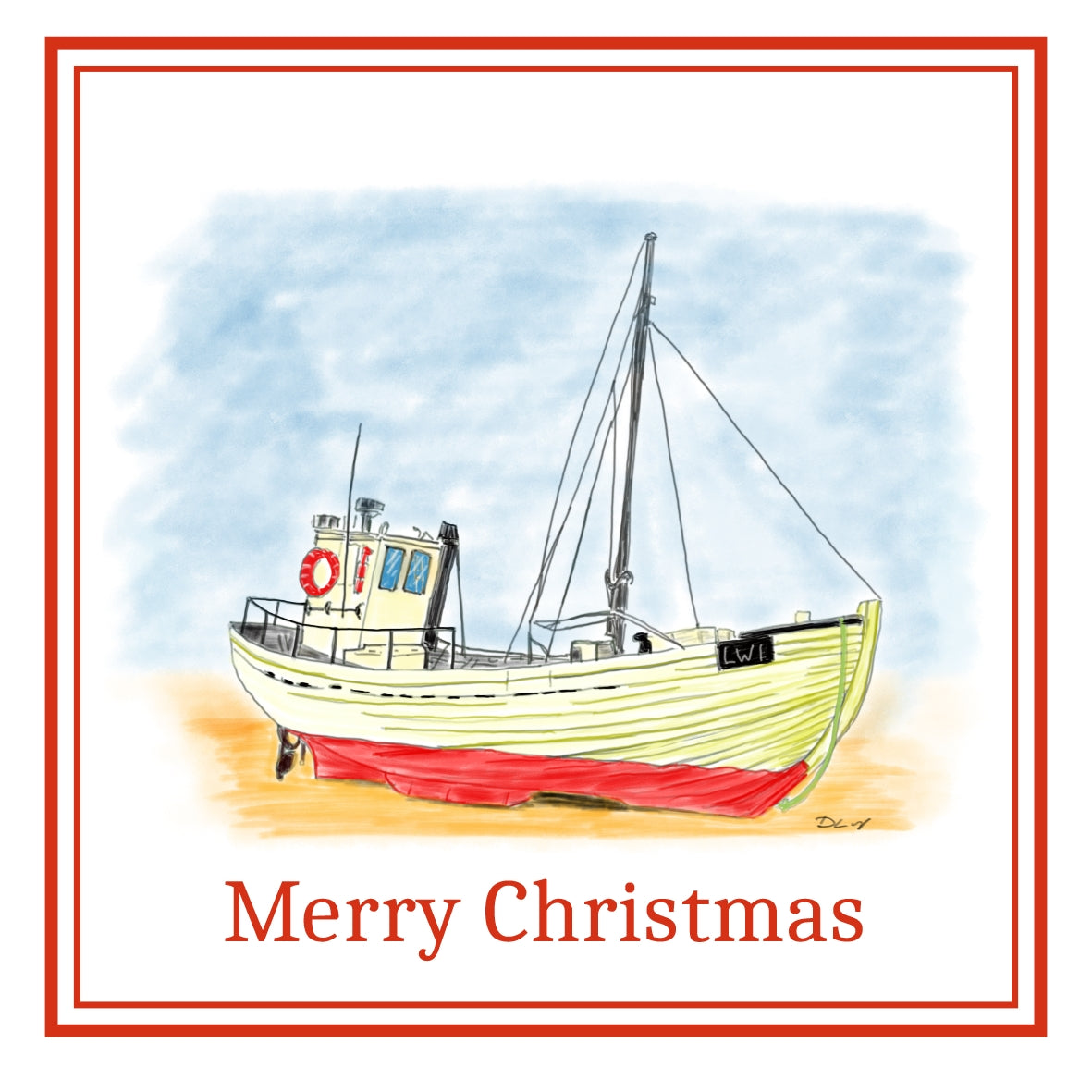 Boat Christmas Cards Pack of 6