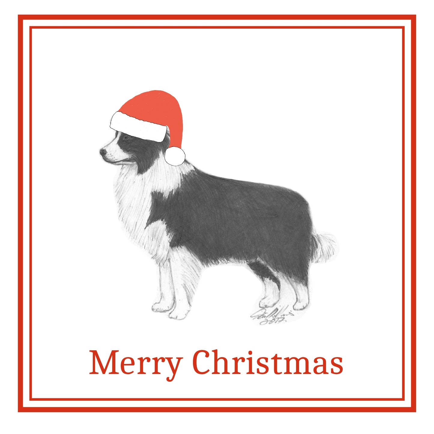 Border Collie Christmas Cards Pack of 6