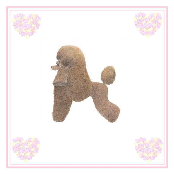 Brown Poodle Greeting Card Choice of 6 Designs BIRTHDAY, THINKING OF YOU, BLANK