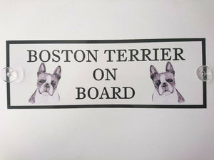 Boston Terrier On Board Car Sign