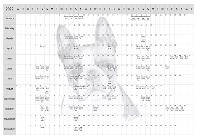 Boston Terrier Dog Show 2022 Year Planner A4