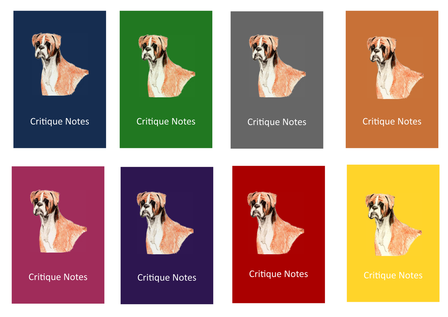 Boxer Dog Show Judging Critique Notes Book A5
