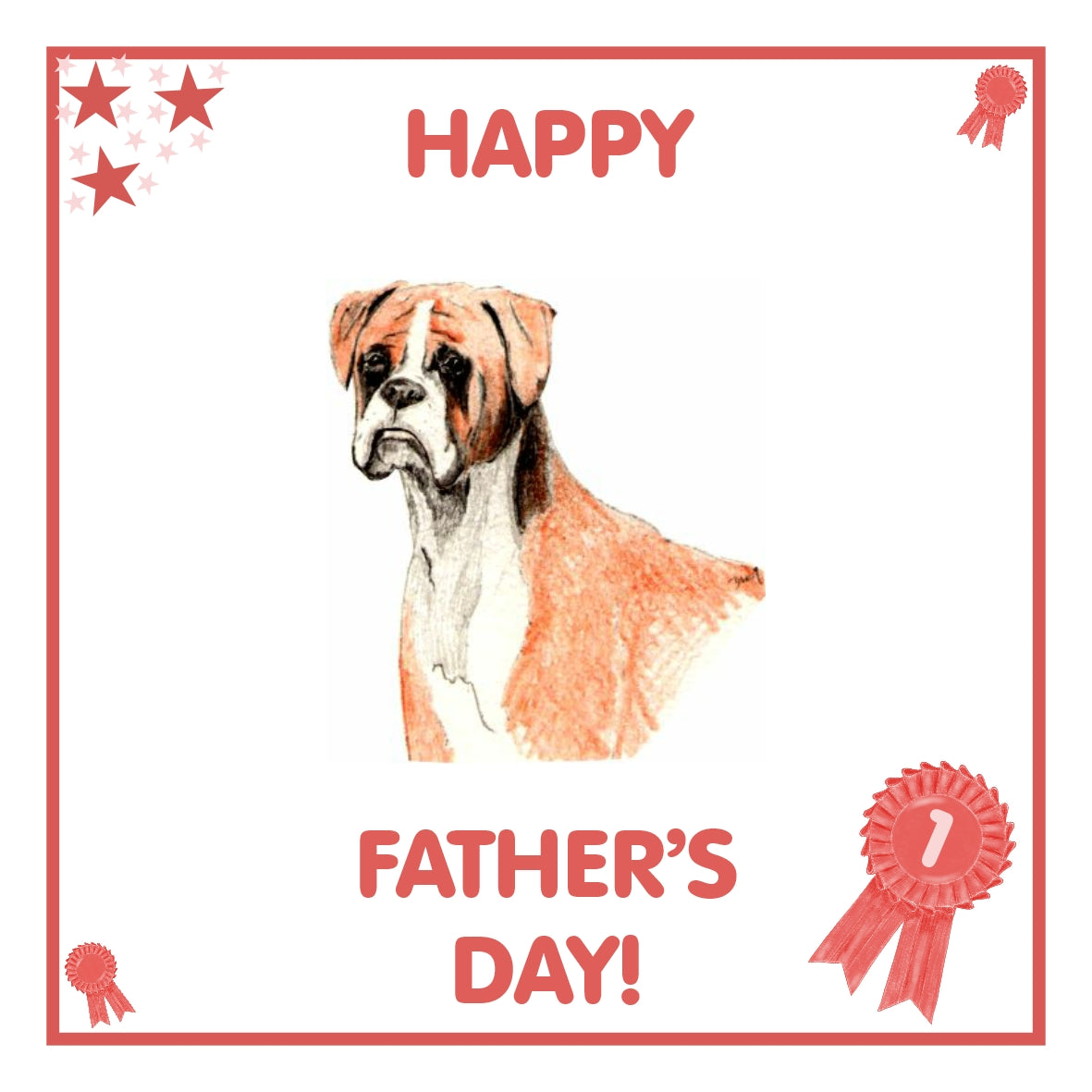 Boxer Father's Day Card PERSONALISATION AVAILABLE