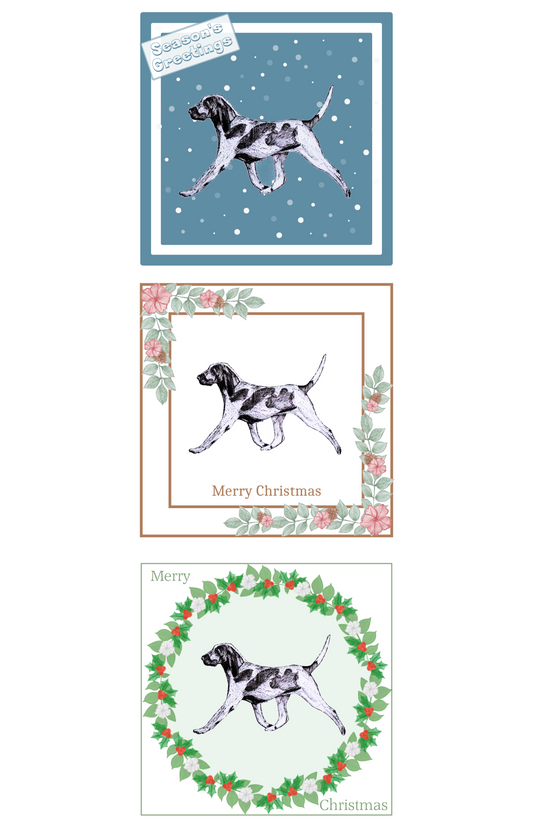 Bracco Italiano Christmas Card Choice of 3 Card Designs Single or Multi Pack
