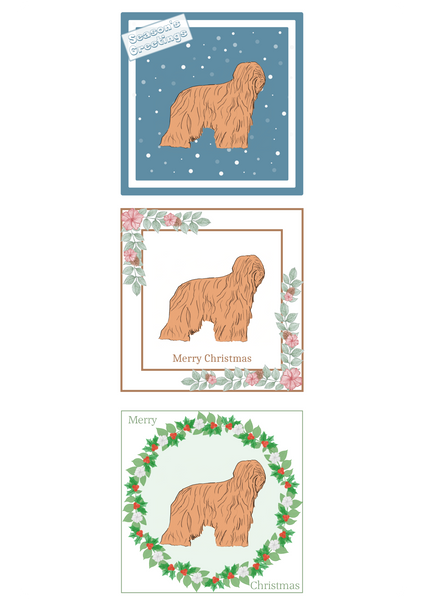 Briard Christmas Card Choice of 3 Card Designs Single or Multi Pack