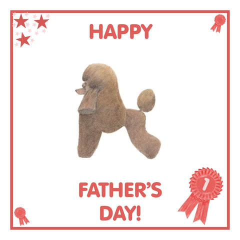 Brown Poodle Father's Day Card PERSONALISATION AVAILABLE