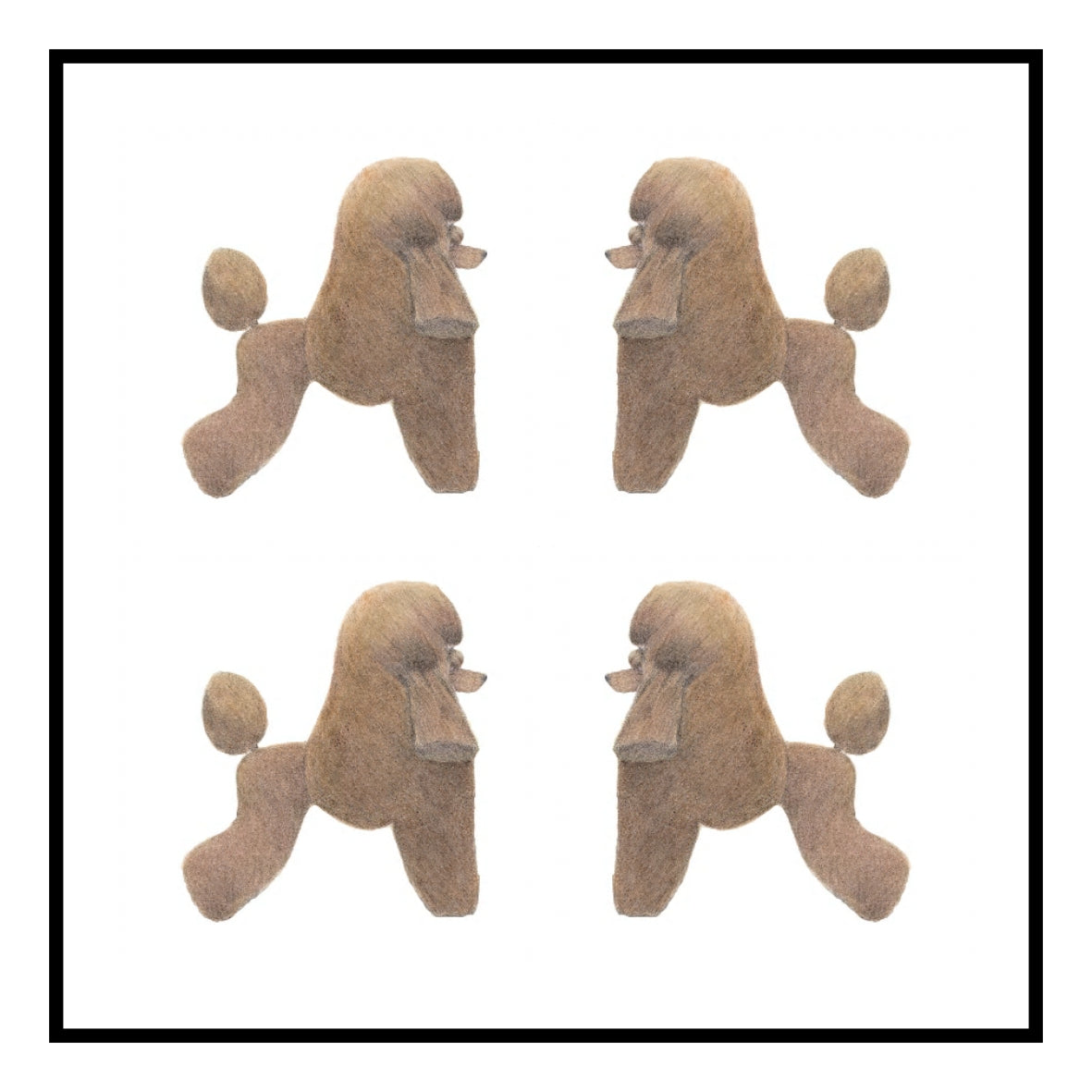 Brown Poodle Greeting Card Choice of 6 Designs BIRTHDAY, THINKING OF YOU, BLANK