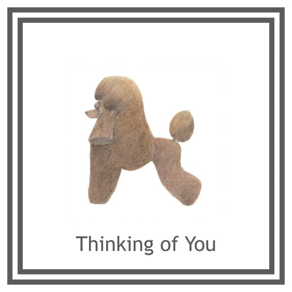 Brown Poodle Greeting Card Choice of 6 Designs BIRTHDAY, THINKING OF YOU, BLANK