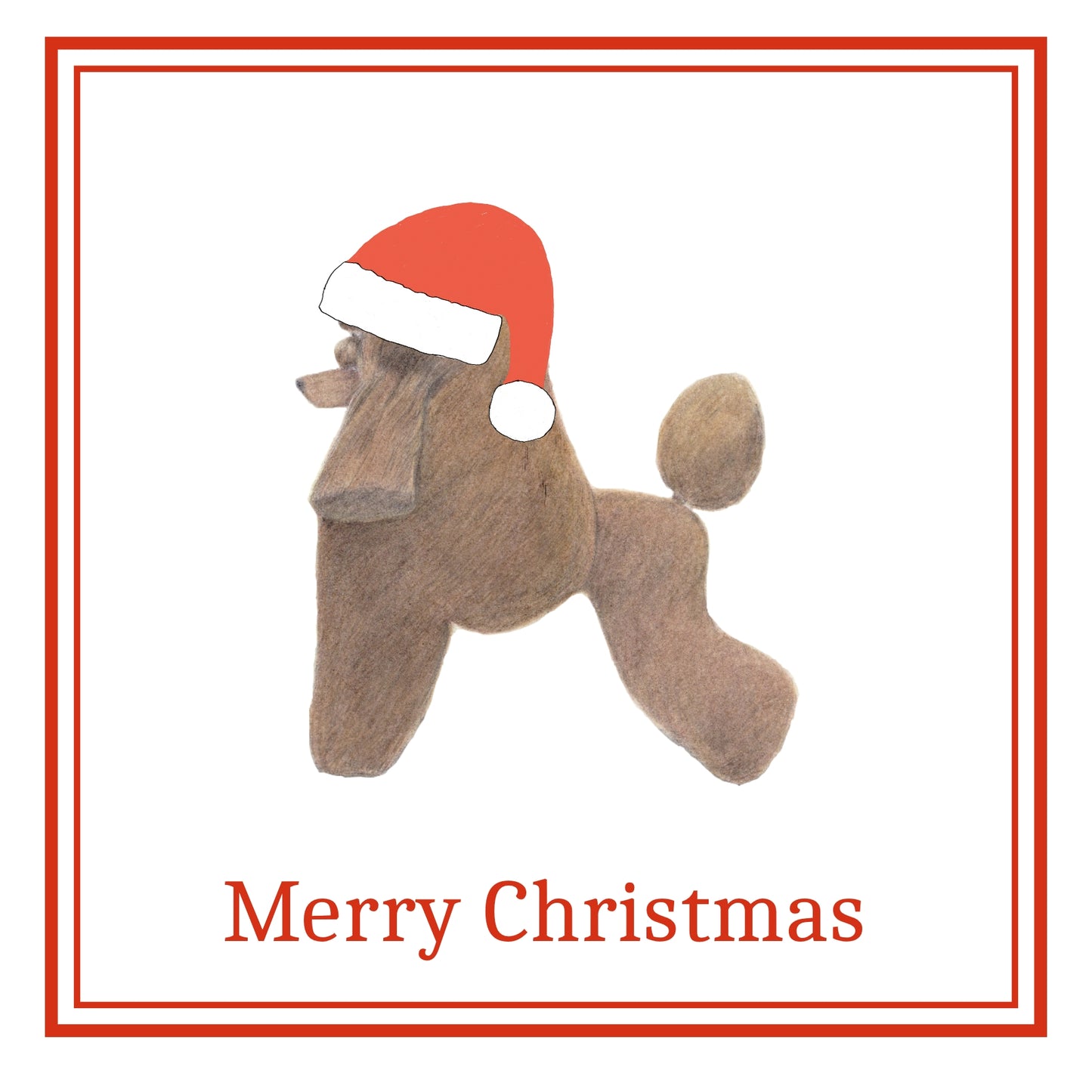 Brown Poodle Christmas Card Choice of 3