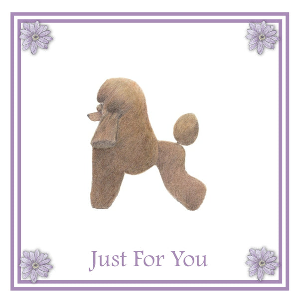 Brown Poodle Greeting Card Choice of 6 Designs BIRTHDAY, THINKING OF YOU, BLANK