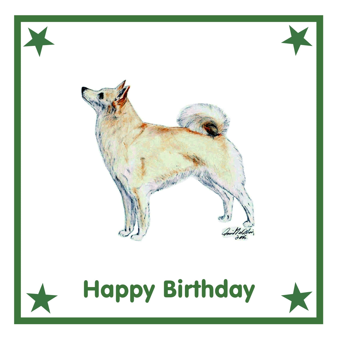 Buhund Greeting Card Choice of 6 Designs BIRTHDAY, THINKING OF YOU, BLANK