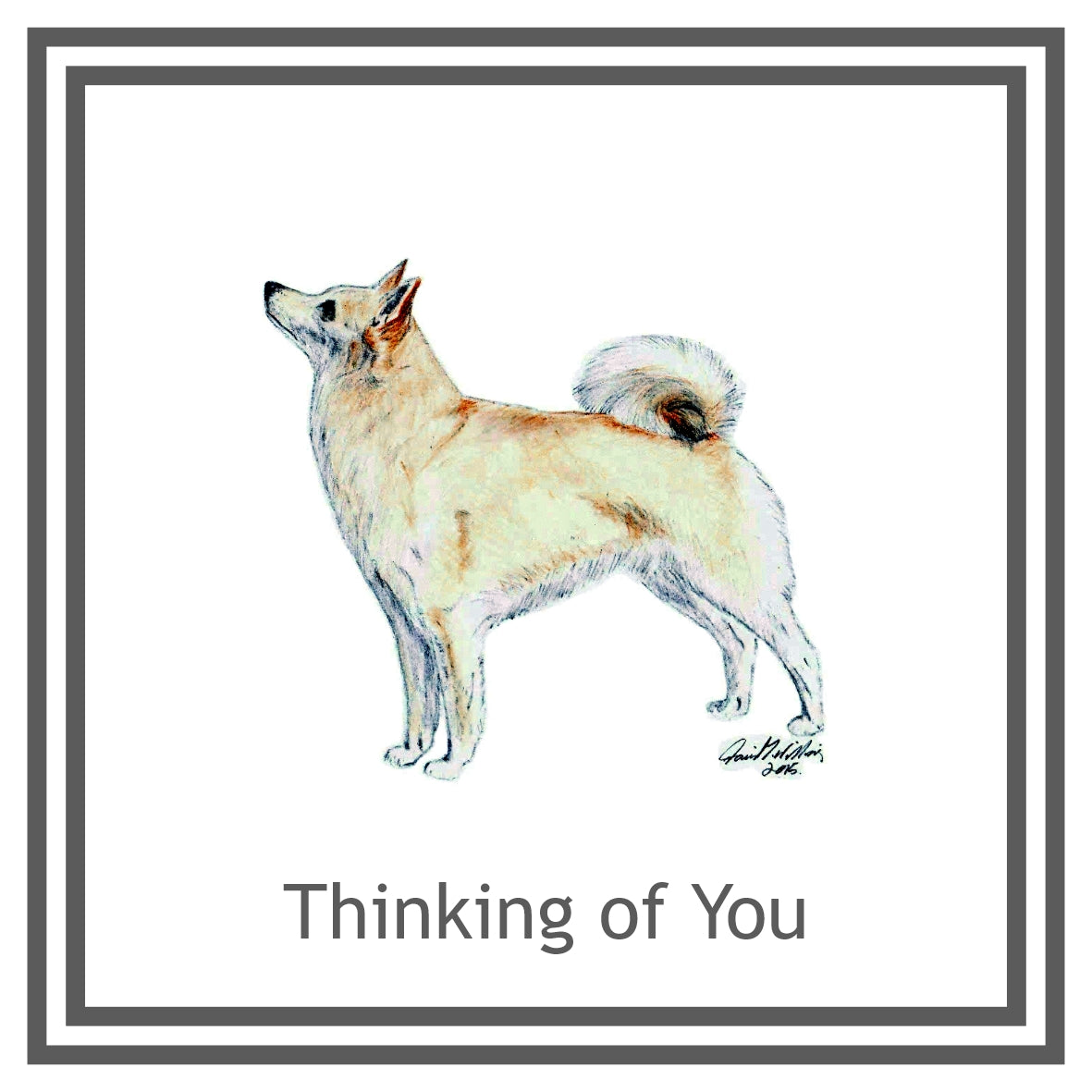 Buhund Greeting Card Choice of 6 Designs BIRTHDAY, THINKING OF YOU, BLANK