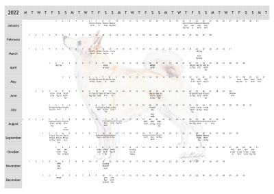 Norwegian Buhund Dog Show 2022 Year Planner A4