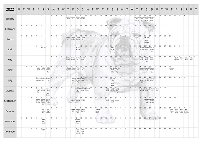 Bulldog Dog Show 2022 Year Planner A4