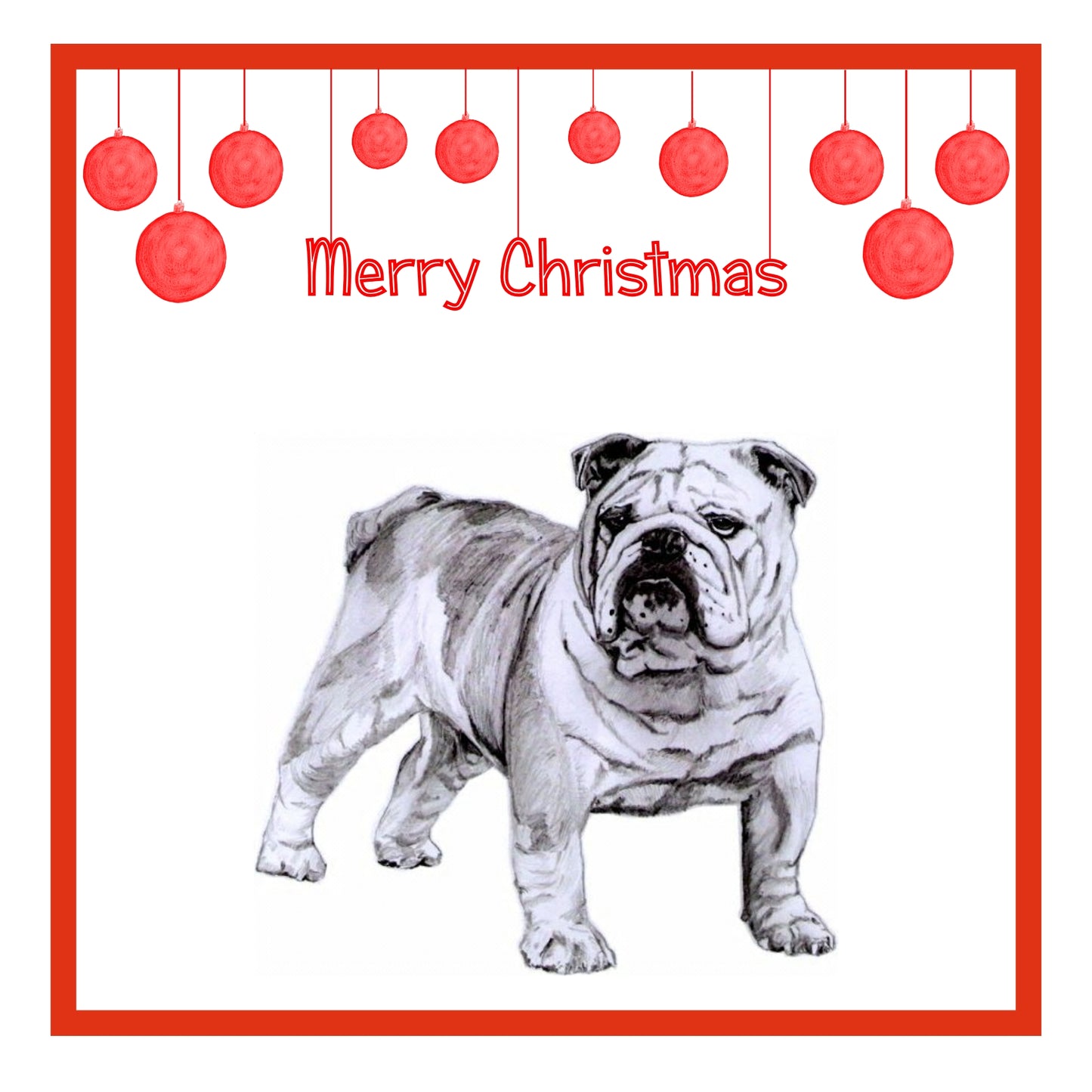 Bulldog Christmas Cards Pack of 6