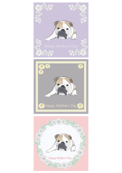 Bulldog Mother's Day Card Hand Made