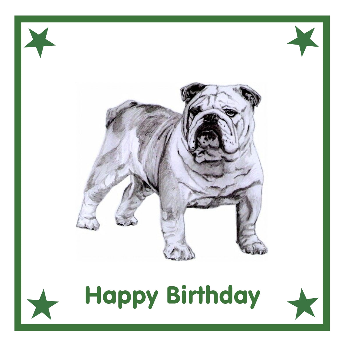 Bulldog Greeting Card Choice of 6 Designs BIRTHDAY, THINKING OF YOU, BLANK