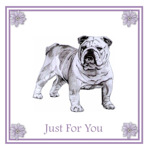 Bulldog Greeting Card Choice of 6 Designs BIRTHDAY, THINKING OF YOU, BLANK