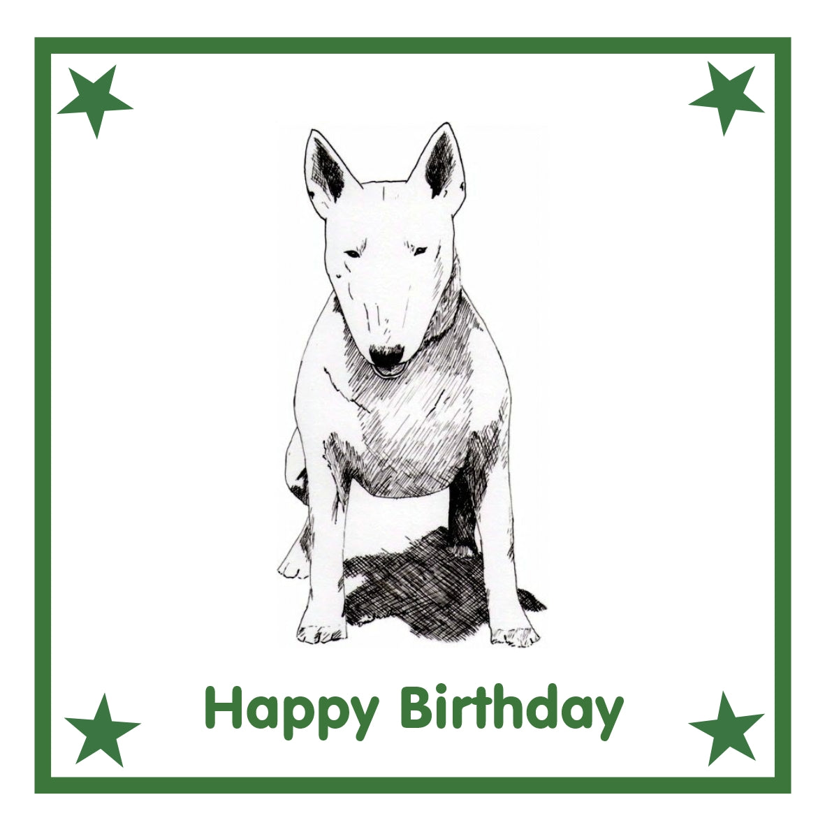 Bull Terrier Greeting Card Choice of 6 Designs BIRTHDAY, THINKING OF YOU, BLANK