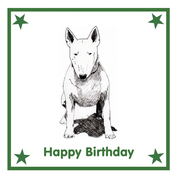 Bull Terrier Greeting Card Choice of 6 Designs BIRTHDAY, THINKING OF YOU, BLANK