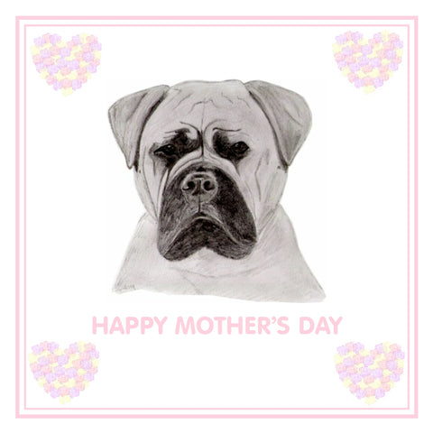 Bullmastiff Mother's Day Card PERSONALISATION AVAILABLE