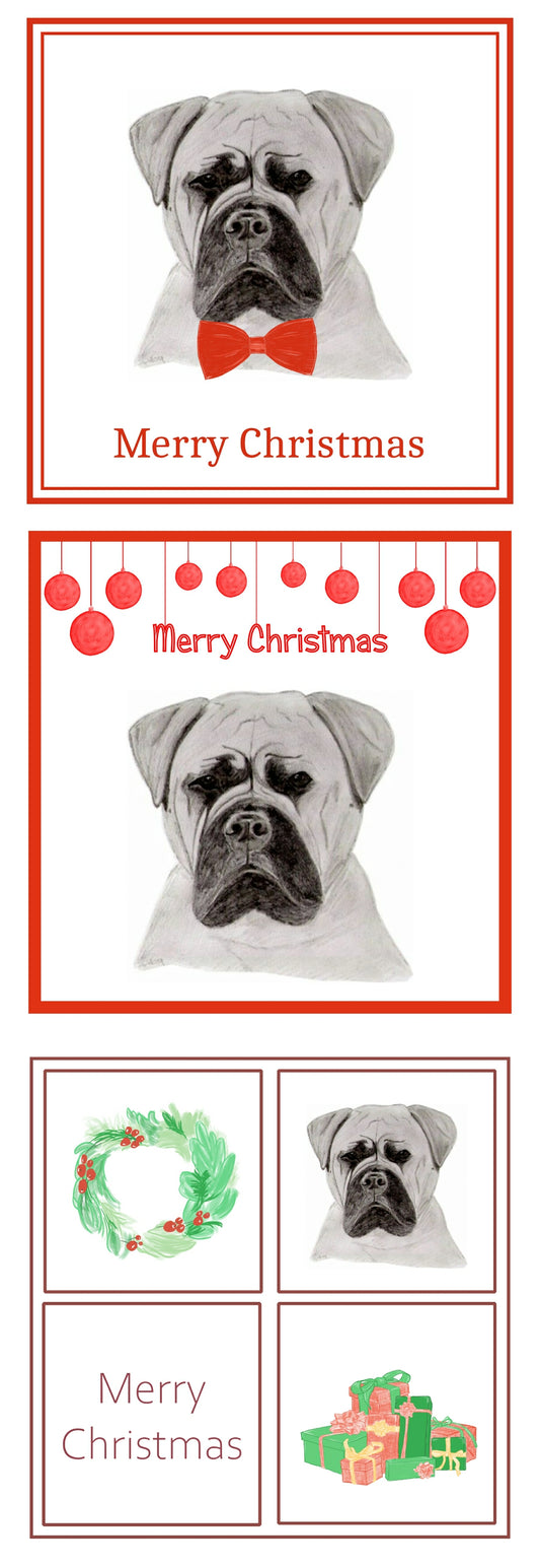 Bullmastiff Christmas Card Choice of 3