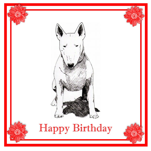 Bull Terrier Greeting Card Choice of 6 Designs BIRTHDAY, THINKING OF YOU, BLANK