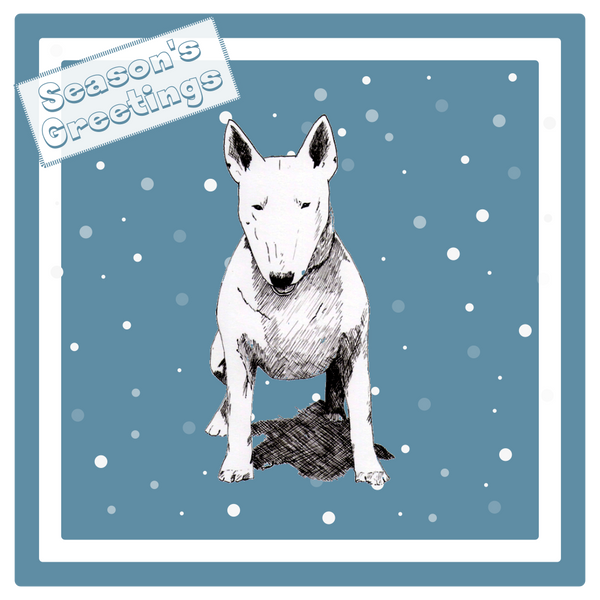Bull Terrier Christmas Card Choice of 3 Card Designs Single or Multi Pack