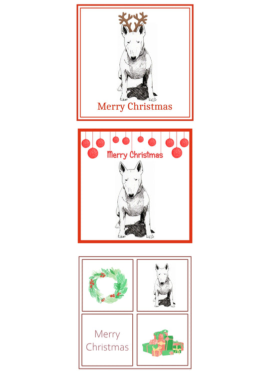 Bull Terrier Christmas Card Choice of 3