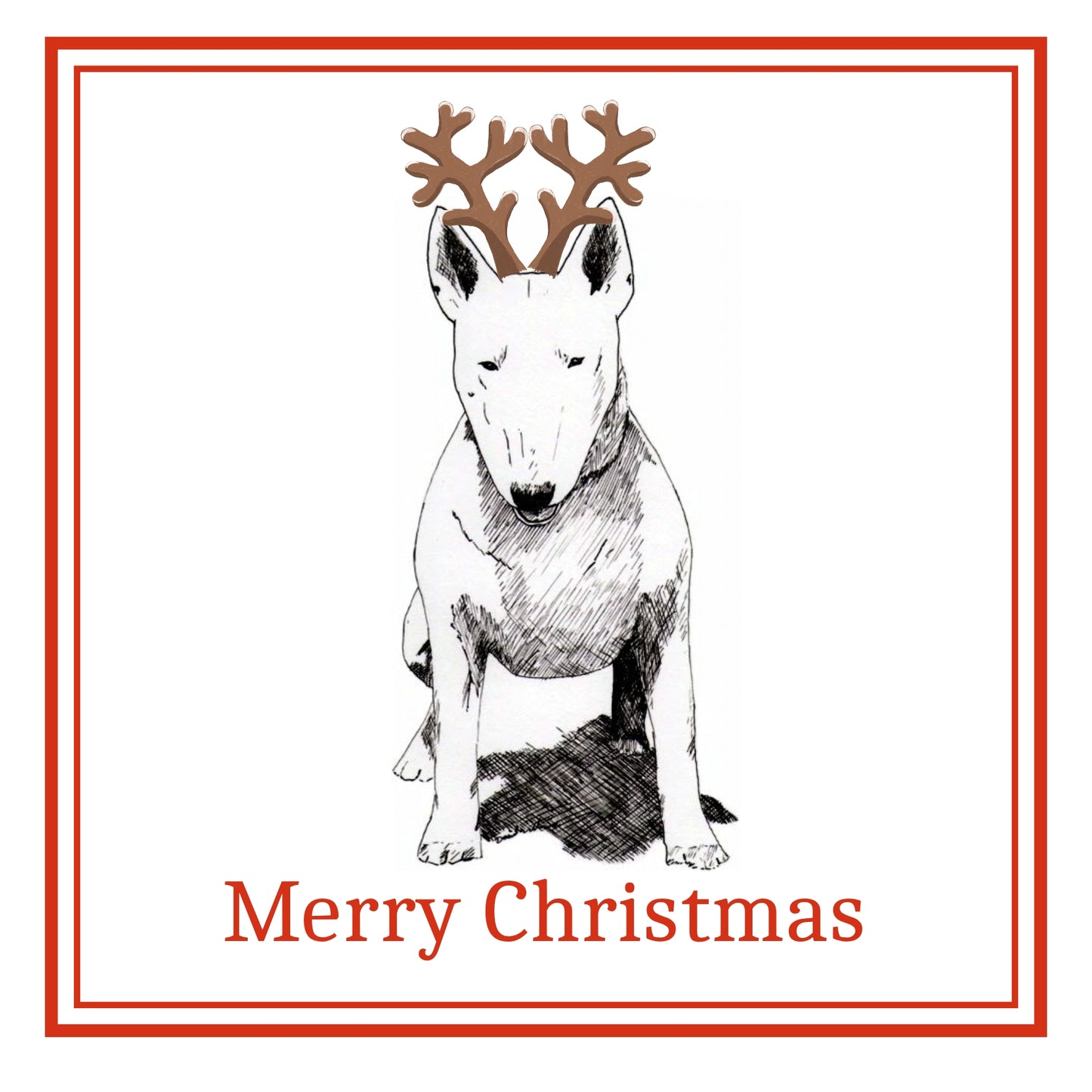 Bull Terrier Christmas Cards Pack of 6