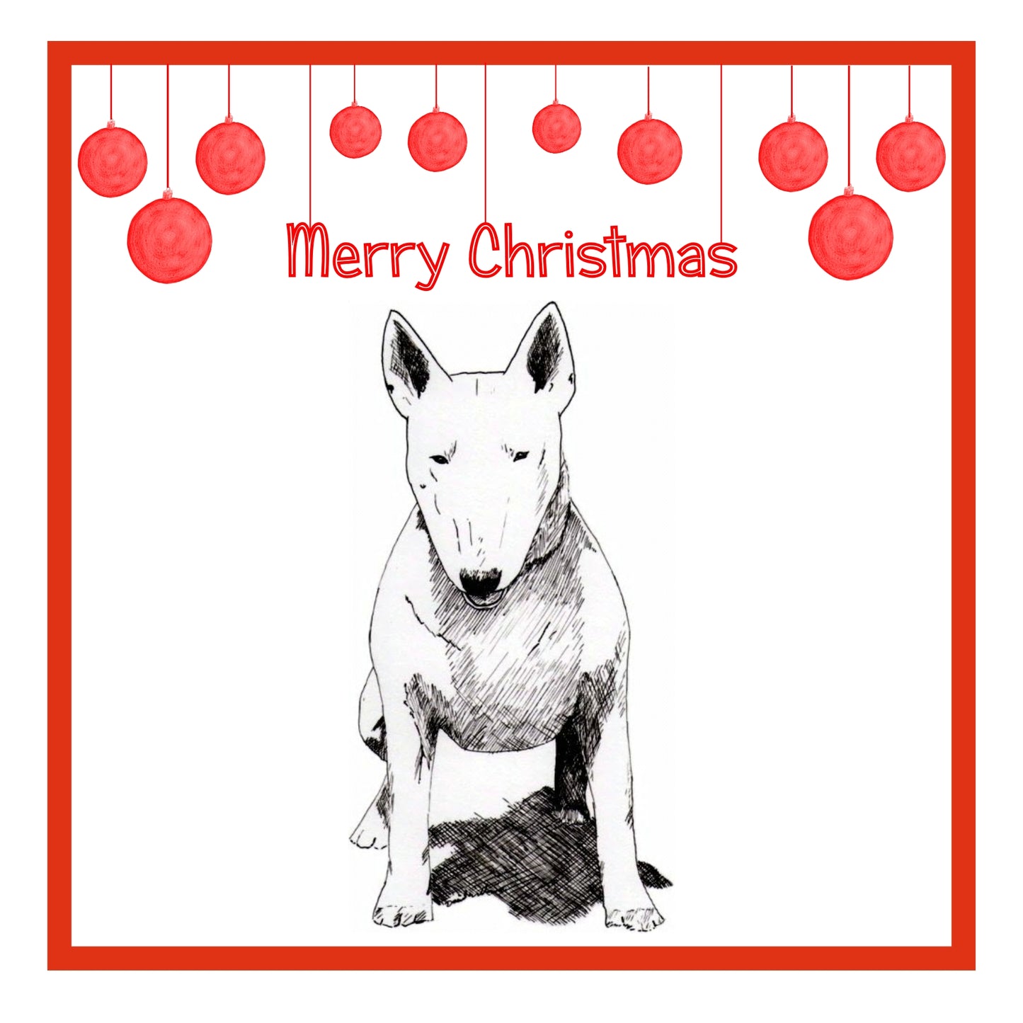 Bull Terrier Christmas Cards Pack of 6
