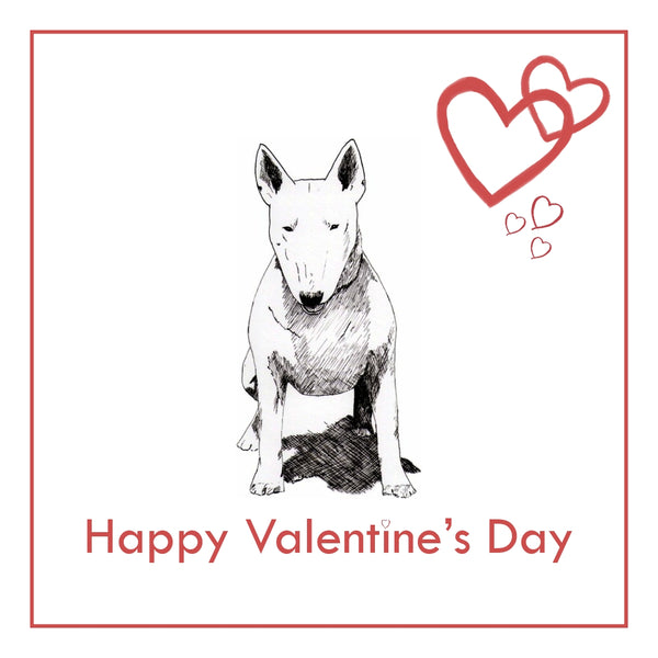 Bull Terrier Valentine's Day Card PERSONALISATION AVAILABLE