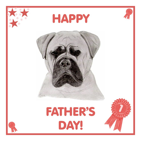 Bullmastiff Father's Day Card PERSONALISATION AVAILABLE