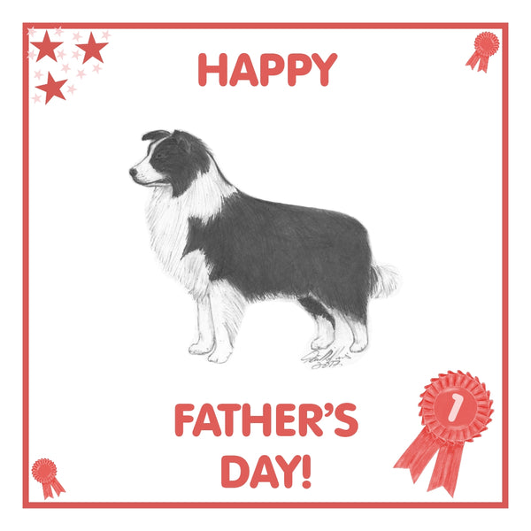 Border Collie Father's Day Card PERSONALISATION AVAILABLE