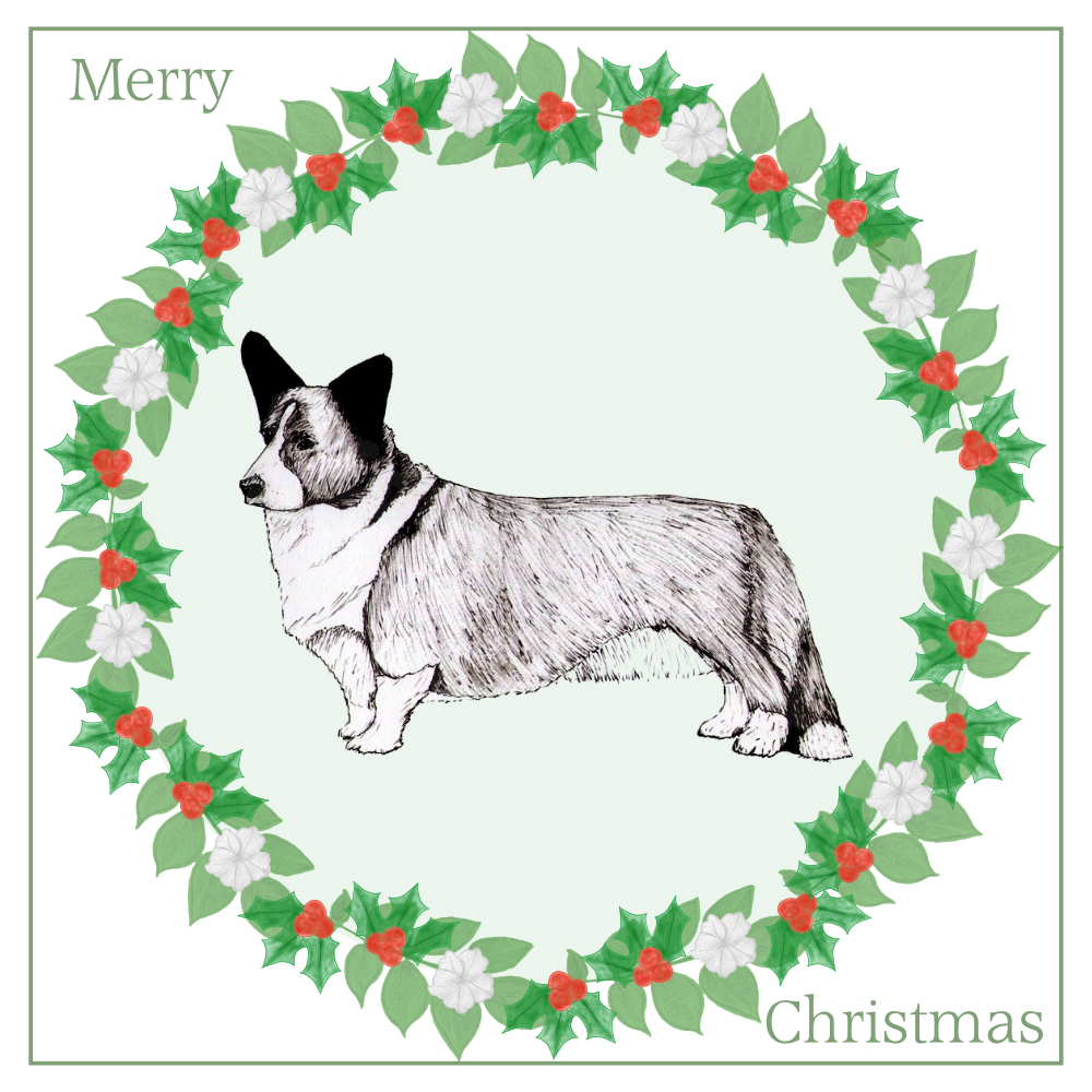 Cardigan Welsh Corgi Christmas Card Choice of 3 Card Designs Single or Multi Pack