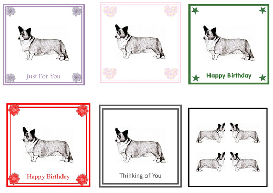 Cardigan Corgi Greeting Card Choice of 6 Designs BIRTHDAY, THINKING OF YOU, BLANK