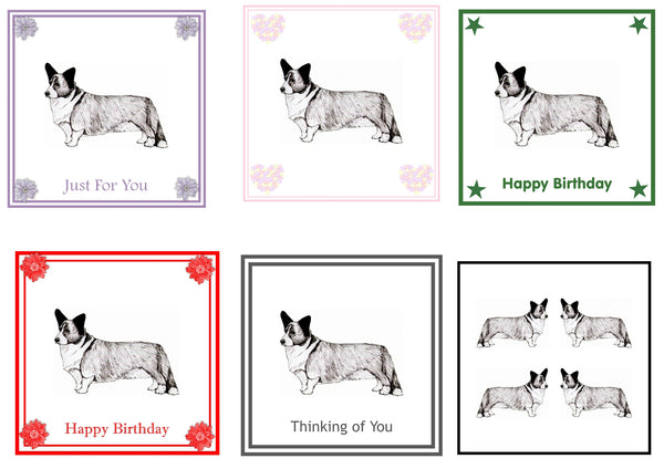 Cardigan Corgi Greeting Card Choice of 6 Designs BIRTHDAY, THINKING OF YOU, BLANK