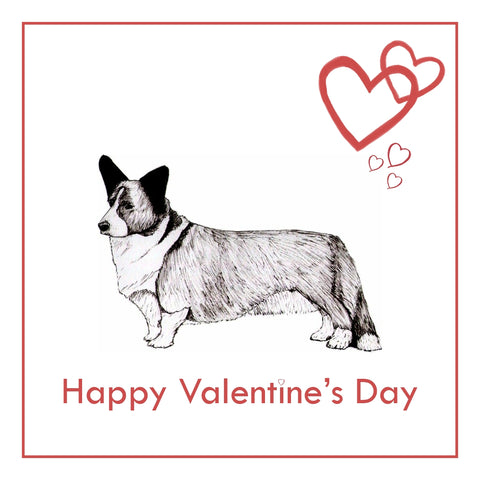Cardigan Welsh Corgi Valentine's Day Card PERSONALISATION AVAILABLE