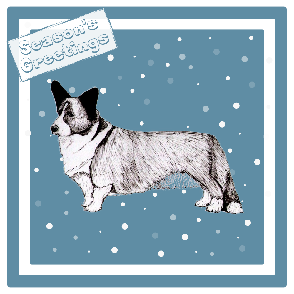 Cardigan Welsh Corgi Christmas Card Choice of 3 Card Designs Single or Multi Pack