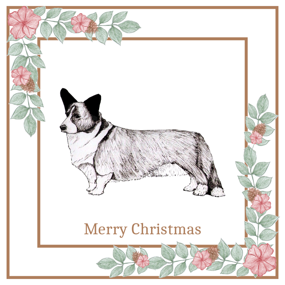 Cardigan Welsh Corgi Christmas Card Choice of 3 Card Designs Single or Multi Pack