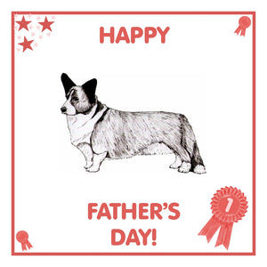 Cardigan Corgi Father's Day Card PERSONALISATION AVAILABLE